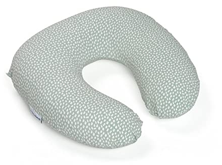 Doomoo Stillkissen Softy - Lagerungskissen Baby, 150cm inkl. Bezug aus Bio-Baumwolljersey, mit feiner EPS-Mikroperlenfüllung, Oeko-TEX® Standard 100, Cloudy Kaki