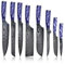 Küchenkompane – Edelstahl Messerset Pinku – 8-teiliges Küchenmesser Set im Damast-Design mit Epoxidharz Griff und Geschenkbox – Rostfreie & scharfe Messer – Designed in Germany