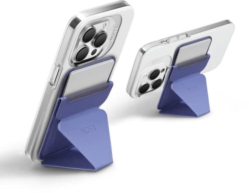 MOFT Snap-On Magnetischer Handyständer Magsafe Kompatibles Wallet für iPhone 14/13/12 Serie mit 3 Betrachtungswinkeln, Verbesserte magnetische Stärke, Lila