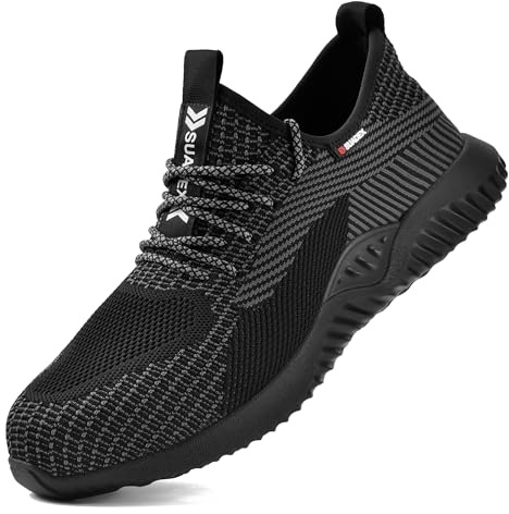 SUADEX Steel Toe Shoes for Men Women Indestructible Steel Toe Sneakers Lightweight Work Safety Shoes Puncture Proof Composite Toe