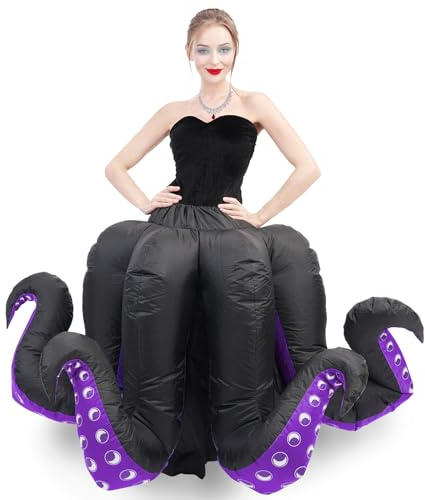 Anroong Inflatable Costume Adult Octopus Costume Women Octopus Halloween Blow Up Costumes for Womens Cartoon Cosplay Party (Adult-octopus)