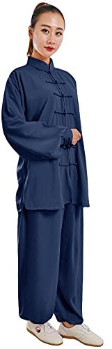 G-LIKE Tai Chi Damen Herren Trainingsanzug – Traditionelle Chinesische Kampfkunst Taiji Kung Fu Wing Chun Wushu Frühling Sommer Training Uniform Langärmelig Unisex Anzug für Senioren Anfänger
