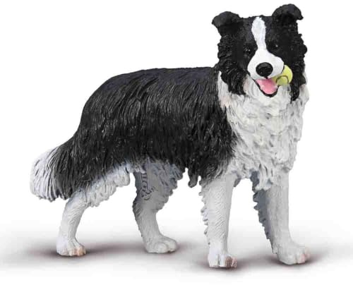 CollectA Border Collie - Figura realista de perro acabada a mano, juguetes y figuras de animales, regalos para niños pequeños y niños, a partir de 3 años