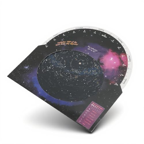 Star Map Guide & Planisphere for Astronomy, Targeting 100 Star Clusters, Nebulae & Galaxies - Telescope Accessory for 30 to 50° North Latitude