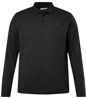 Men Plus 836270 Polo pour Homme Grandes Tailles Grandes Tailles L à 8XL Polo piqué Basique à Manches Longues jusqu'à 8 XL, Noir, 4XL