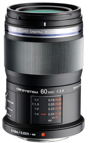 OM SYSTEM Olympus M.Zuiko Digital ED 60mm F2.8 Macro for Micro Four Thirds System Camera, Weather Sealed Design, Focus Limit Switch Bright