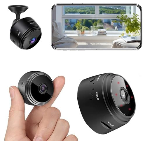 Générique Caméra Espion WiFi 1080P Mini - Surveillance Intérieur/Extérieur avec Détecteur de Mouvement, Vision Nocturne, Enregistrement Micro SD (128G Max), Batterie 90min - Installation Discrète