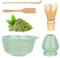 Matcha-Set mit Matcha Besen Matcha Schale Besenhalter aus Keramik und Löffel - Geschenkset für die traditionelle Matcha Zubereitung, Matcha Tee Set ist das beste Geschenk für Matcha Liebhaber (Grün)