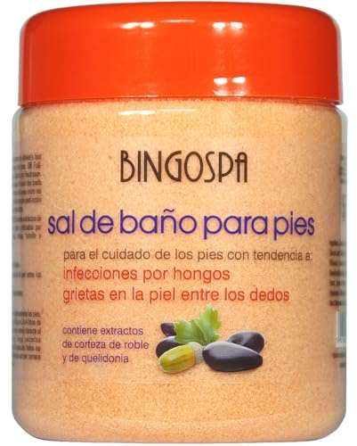Sal de baño para pies con tendencia infecciones fúngicas, grietas en la piel entre los dedos BINGOSPA 550 g