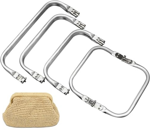 Chiusura Borsa Uncinetto Clic clac per Borse Chiusura Clutch Borsa A Forma Di U Manico Interno Bacio Manici Borse Uncinetto in alluminio per portafogli,pochette e progetti fai-da-te (16/20/22/25cm)