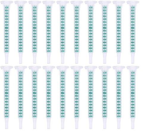 Kisangel Set 50 Pezzi Tubo Miscelatore Colla Ab Quadrato Applicatore Colla Epossidica Ugello Portatile e Leggero per Fai da Te e Laboratori Industriali