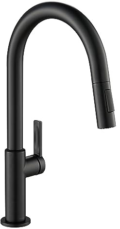 KRAUS Oletto Single Handle Pull Down Kitchen Faucet in Matte Black, KPF-2820MB