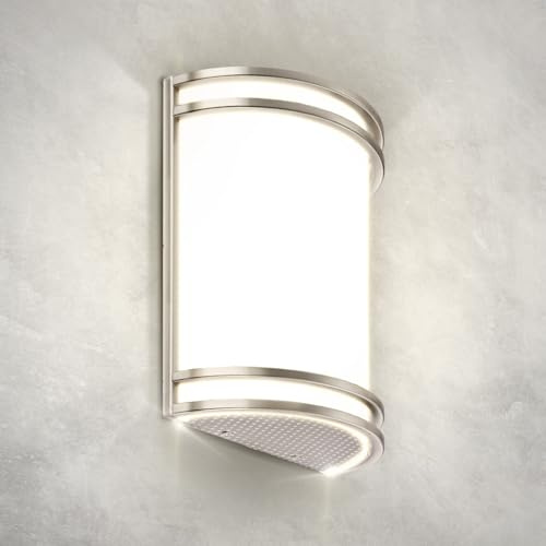 ASD LED Indoor Wall Mount Light Fixture - 10 Inch 15W Modern Interior Brushed Nickel Dimmable Wall Sconce Light - ETL 3000K 4000K 5000K Adjustable - Hallway, Bedroom LED Wall Lights