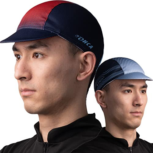 Lohca Fahrradmütze Unter Helm mit Krempe Leicht Fahrrad Kappe Sommer Cycling Cap Retro Unterhelm Kappe Radsport Mesh Unterhelmmütze Fahrradmütze für Radsport