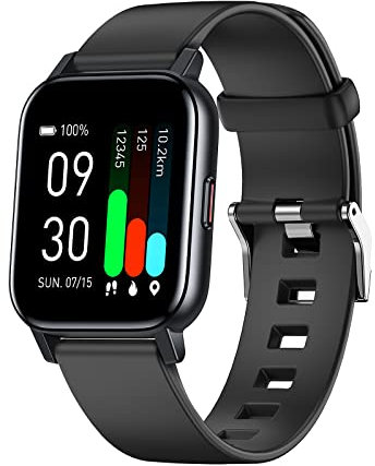 MicLee Damen Herren 3 Zoll Smartwatch Fitness Tracker Fitnessuhr Armband Personalisiertes Zifferblatt Sportuhr Wasserdicht IP68 mit Pulsmesser Schrittzähler Schlafmonitor SMS Anruf Benachrichtigung