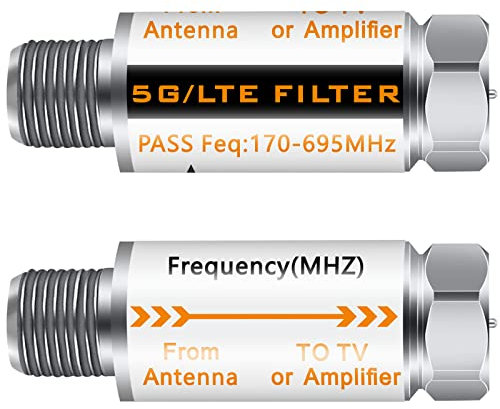 Lot de 2 filtre LTE pour purificateur de signal d'antenne TV - Filtre 4G/5G réduisant les interférences des tours de téléphones