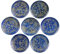 KYEYGWO 7 Stück Lapislazuli Runde Heilung Kristall Set mit Gravierte Magischer Erzengel Symbole, Stein Chakra Plamstein Reiki Heilstein Taschensteine Stein Desktop Ornament für Divination, Meditation