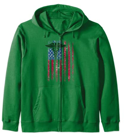 American Flag Staff of Hermes National Nurses Day Zip Hoodie