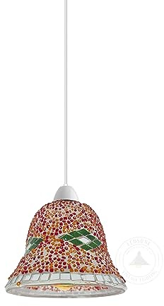 Lång livslängd lampa glas glob mosaik belysning handgjord tak hängande lampskärm Easyfit bord skärm (Mosaic stil I, 1 pack)