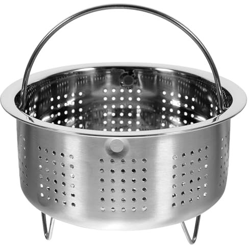Healvian Steamer Basket - Vapore per cottura a vapore, in acciaio inox, 14 cm, inserto a vapore per verdure in metallo, con manico, fornello elettrico, filtro per frutta