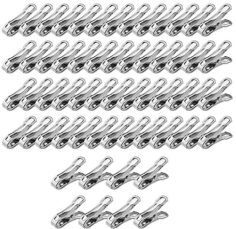 Niniang - Juego de 60 pinzas de jardín para invernadero, de acero inoxidable, para redes, aros de jardín o aros de invernadero
