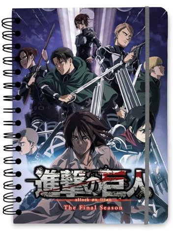 Grupo Erik Quaderno Appunti A5 Attack on Titan - Taccuino con Anelli Bullet Journal Puntinato con Tasca Interna e Copertina Rigida, 180 Pagine | Scuola Cancelleria, Diario Personale Anime Gadget