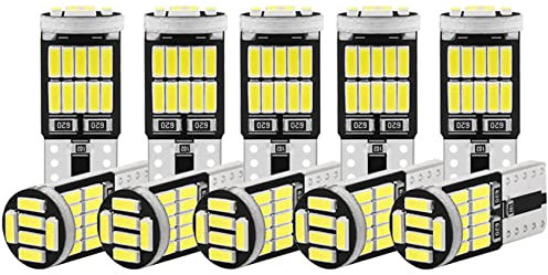 Huudngeje 10 Piezas W5W T10 Bombillas Led 4014 26Smd Interior del Coche Cúpula Lámpara de Techo Placa de Matrícula Lámpara de Señal Caja Trasera Bombillas 12V Luz