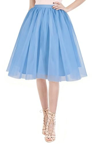 AUYAO Jupe en Courte Tutu Femme, Jupe de Danse de Ballet, Style Rétro Jupon Ballet Danse, Jupe Tutu Colorée en Couches, Jupe Tutu en Maille pour Filles et Femmes, Danse Fête, Cosplay, Anniversaire