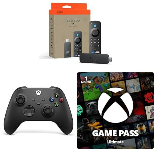 Amazon Fire TV Stick 4K + Xbox Carbon Black Controller + 1 Month Game Pass Ultimate