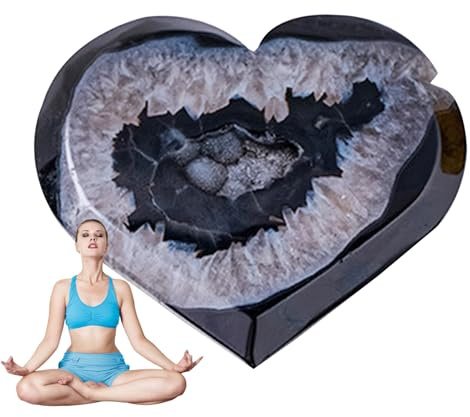 Piedra Ágata | Black Onyx Palm Gemstones | Masaje De Bolsillo De Amor Preocupación Stonea, Cristales De Corazón | Equilibrio Natural Del Cuerpo, Herramienta De Meditación, Curación De Energía De La