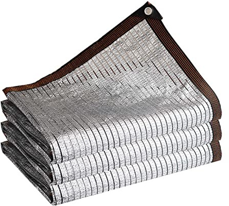 Telo parasole in lamina di alluminio 75% color argento, per serra, parcheggio, cortile, canile, 2 x 7 m, protezione UV e riduzione del calore