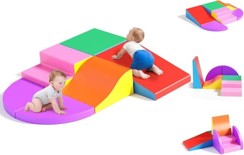 STYPLZ Set di 6 blocchi grandi in schiuma per bambini, set di lucchetti giganti, multicolore (custodia multicolore)