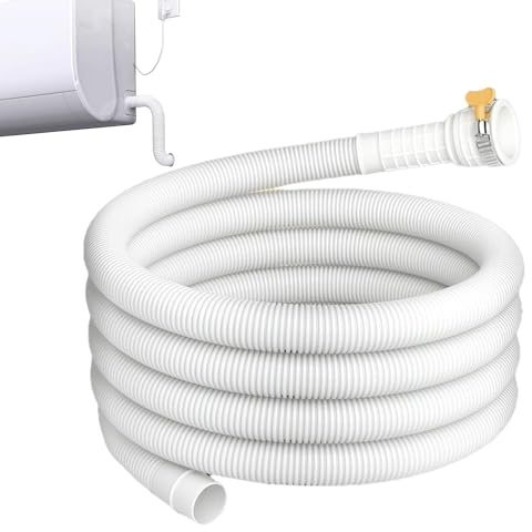 Portable AC Drain Hose - 300 x 2.5 x 2.5 cm Hose, PP Resistant Pipe, Connection Clamp with Cuttable Rubber Connector | Versatile Product Line for Industrial Cooling, Dryer and Ventilation