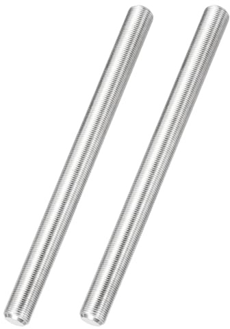 QUARKZMAN 2 stycken fullgängade stänger M12 x 1,25 mm lutning 304 rostfritt stål högergänga finvindsstänger 150 mm/6 tum långa gängstänger fästelement för ankarbultar hängare