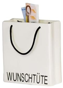 Casablanca Spardose Wunscherfüller – Sparbüchse Money Box als Verpackung Geldgeschenk – Schriftzug Wunschtüte – 13 x 5 x Höhe 14 cm