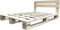 LIPA Holzbett Palettenbett mit Kopfteil 100x200 cm Massivholzbett Paletten Bett Holz 100cm (100 x 200cm)