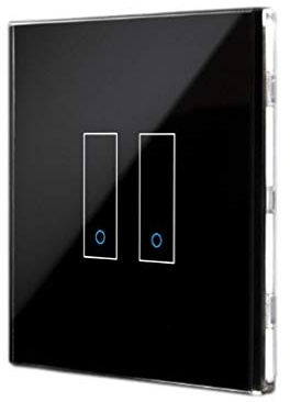 iotty Smart Schalter 2 Fach WiFi SmartHome Switch Lichtschalter Touch Glas Schwarz E2-12