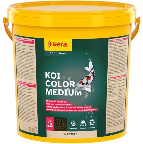 sera koi Color Medium 21 L 7 KG | alimento Natural Que Potencia los Colores, para Kois de Colores vistosos de Entre 12 y 25 cm | granulado Flotante 21.000 ml 7.000 g