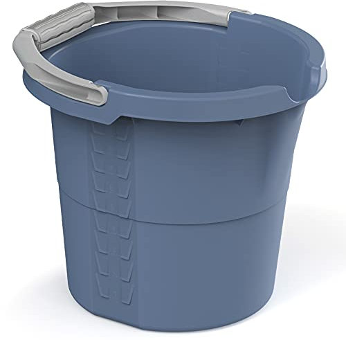 Rotho Daily Eimer 10l, Kunststoff (PP recycelt), blau, 10l (32.0 x 29.0 x 27.5 cm)