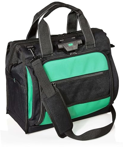 Amazon Basics - 40 Fach beleuchtete Organizer-Werkzeugtasche, 43.6 x 24.1 x 38.1 cm, Schwarz