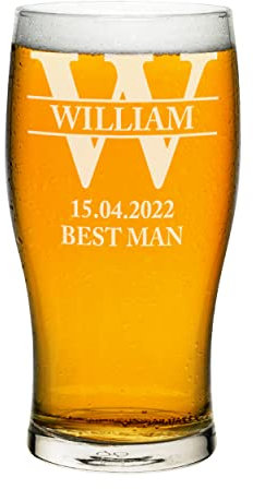 Tulipano personalizzato in vetro da pinta migliore uomo sposo lettera grande qualsiasi nome artigianale birra sidro personalizzato compleanno papà nonno festa del papà