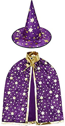 Cape De Sorcier，Costume d'halloween，Parfait pour les soirées cosplay d'Halloween（Violet）.