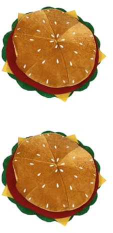 HEMOTON 2St Hamburger Hut burger kostüm Partyhütte Partyhut Cosplay-Burger-Hut Tiara Hüte Kostümzubehör Burger-Kopfbedeckung Erwachsene schmücken Lebensmittel Baskenmützen Requisiten Vlies