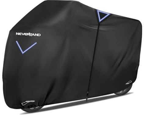 NEVERLAND Motorbike Cover Waterproof Outdoor, 300D Motorbike Covers, UV Protection Dustproof Windproof for Outside Storage Scooter Cycle Moped Cover(XXL 104 x 41 x 49)