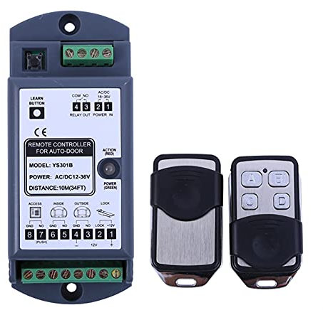 Kit operador de puerta Control remoto inalámbrico de puerta de puerta automática (1 receptor + 2 transmisores) Kit for puerta corredera de vidrio automático Dorma Operador automático eléctrico