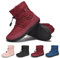 Wizshoe Kinder Barfußschuhe Mädchen Winter Schuhe Winterstiefel Jungen Wasserdicht Winterboots Winterschuhe Barfussschuhe Barfuss Schuhe Rutschfest Warm Gefüttert Rot 30