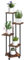 Outsunny Estantería para Plantas de 5 Niveles Soporte para Plantas de Madera y Acero con 5 Estantes Cuadradas y 4 Ruedas Soporte para Macetas para Interior y Exterior 59x59x110 cm Carbonizado