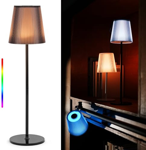 LuminexDesigns Lampada da Tavolo Senza Fili LED Dimmerabile, Lampada Ricaricabile con Testa Magnetica, 3000K & RGB, IP54 per Casa, Ristorante, Terrazza