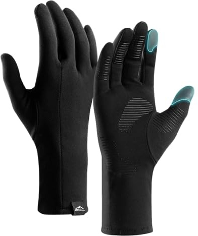 Guantes cálidos de invierno para pantalla táctil, guantes ligeros para correr para hombre, para clima frío, guantes térmicos antideslizantes para correr, ciclismo, conducción, senderismo (negro, XXL)