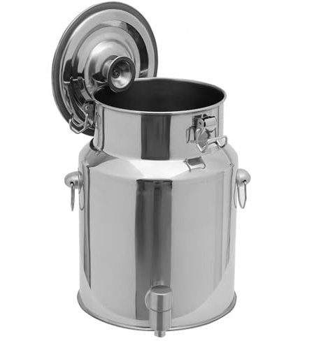 Bidon De Lait Inox 5L Pot a Lait Inox Bidon for À Vin Baril Seau À Eau Huile Réservoir À Thé Avec Couvercle Scellé,Capacity1-5L